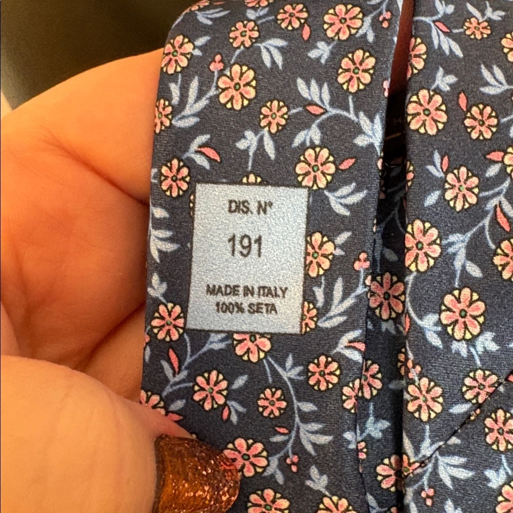 Burma Bibas Made in Italy Silk Blue Pink Floral Necktie Tie - Picture 5 of 13